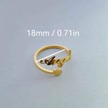 Anel de Letra Tipo Borboleta Customizado de Aço Inoxidável com Nome Pessoal em Inglês, Bracelete Banhado a Ouro 18k de Luxo Leve, Presente Ideal Único e Adequado para Ela, Adequado para Ele, Namorada, Mãe, Família, Amigos, Filha, Ela, Aniversário de Avós, Aniversário, Uso Diário, Dança, Dia das Mães, Dia dos Namorados, Cerimônia de Formatura, Casamento