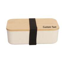 1pc Customized Bento Lunch Box With Japanese Style, Suitable For Students, Office Workers, Microwave-Friendly Bamboo Lid, Made Of Wheat Straw, Single/Double Layer, Multi-Color Options, Portable Meal Container For School Lunch, Work Meal, Outdoor, Travel, Picnic