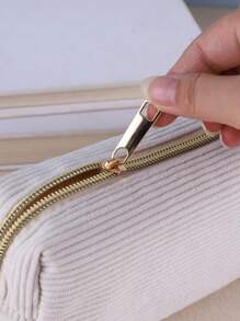 1 pieza Bolsa de lápices de pana con transferencia térmica personalizada, estuche de lápices personalizado con texto personalizado - gran capacidad, bolsa de almacenamiento, de vuelta a la escuela, útiles escolares