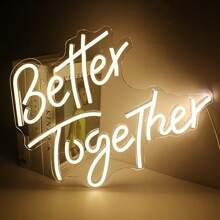 Neon Schild "Besser zusammen" USB betrieben mit einstellbarer Helligkeit als Wanddekoration, geeignet für Hochzeit, Party, Club, Jahrestag und Geburtstagsgeschenke