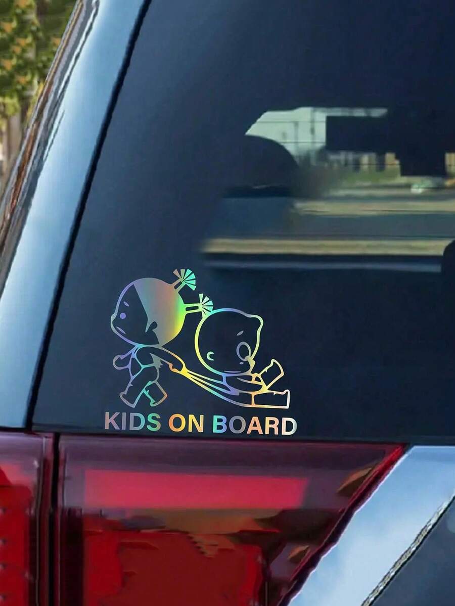 1 pieza Pegatina de carro con dibujo animado de "Niños a bordo"