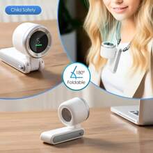 1PC Mini Portable Fan Neck Mounted Fan Foldable Ru Handheld Turbo Fan, USB Rechargeable 3600 MAh Battery, 5 Speed,Mute, Adjustment, Compact, Lightweight And Energy Saving, Suitable For Outdoor Activities, Travel And Office