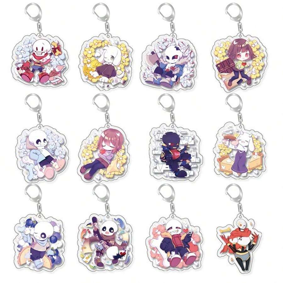 2D Anime Character Model Anime Party Gifts Original Acrylic Key Chain Undertale Frisk Toriel Sans Papyrus Undyne Cute Y2K Cartoon Pendant, Suitable For Shoulder Bags And Backpacks And Keys, The Perfect Gift For Fans, Cosplay Party Decoration Pendants Car Pendants Creative Anime Derivatives, Japanese Comic Pendants, Senior Anime Fans Collections, Otaku Series Gifts , Cheap Holiday Gifts