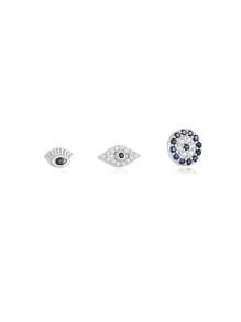 3pcs Cute Moon 925 Sterling Silver Earring For Women Classic Stud Earring Minimalist Wedding Party Bridal Jewelry Fine Jewelry