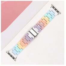 1 pieza Correa de resina con diseño de manzana compatible con de 40mm, 49mm, 44mm, 46mm, 45mm, 41mm, 42mm, 38mm, pulsera compatible con Series Ultra SE, 10, 9, 8, 7, 6, 5, 4, 3, 2, 1, accesorios de