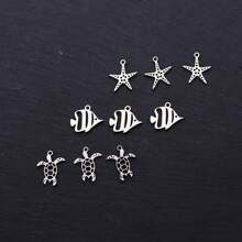 Lote de 3 encantos de línea artística de señora para DIY artes manuales - borlas, aretes, collares, joyería con colgante de acero inoxidable en forma de hongo