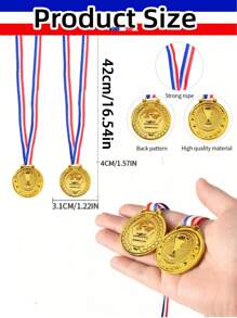 1/5/10/20/30 piezas Medallas de premio de plástico dorado a granel con patrón de corona para deportes, juegos, competiciones, de vuelta a la escuela, regalos de fiesta y decoraciones para el comienzo de la temporada escolar