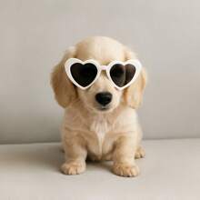 1pc Fashionable Funny Pet Heart Decorated Glasses