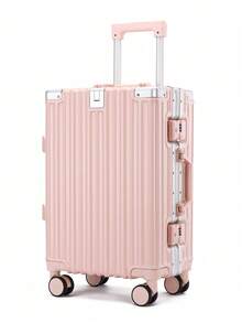 A 20-Inch Pink Luggage With Hooks And A Water Cup Holder And Spinner Wheels Is Suitable For Business Trips, School And Travel. Durable Suitcase Carry On Suitcase Hand Luggage Travel Trip Holiday Honeymoon Vacation Study Abroad Holiday Essentials Travel Accessories Ideal Choice For Gifts Men Women Boys Girls Student Couple Graduation Bag For School School Accessories School Stuff - Pink - View 9