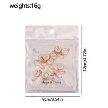 3/1 套 10 个数字针迹标记，数字 0~9 针迹标记，合金珐琅钩针迹标记饰物，带铁葫芦针的锁针标记，用于针织、编织、缝纫配件绗缝 - 彩色 - 查看 14