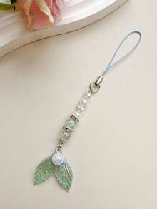 1pc Ins Style European & American Mermaid Tail Pearl Decor Phone Lanyard, Mobile Phone, Key Chain, Bag Accessory - Multicolor - View 10