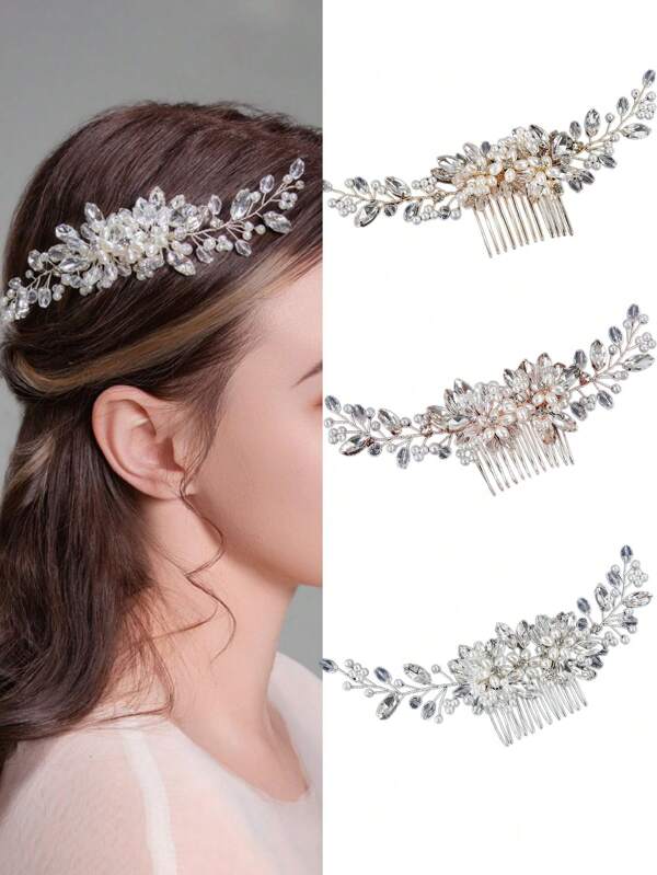 1 Stück romantischer handgefertigter Strass Haarkamm, Braut Schmuck Haaraccessoire für die Hochzeit