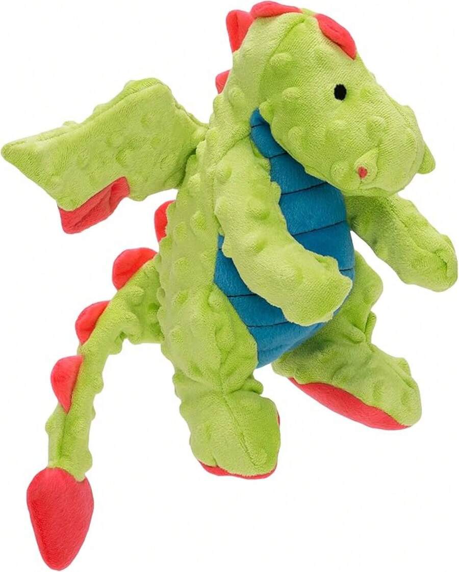 Bubble Plush Skinny Dragons Squeaky Plush Dog Toy, Chew Guard Technology - Green, Large - 綠色 - 查看 1