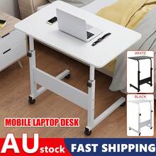 Computer Table Stand Adjustable Bedside Portable Study Mobile Laptop With Wheel - White - View 9