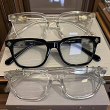 1pcs New Unisex Rectangular Retro Dust Mirror 2025 Fashion Design Retro Glasses Women Ladies Glasses Casual Mirror