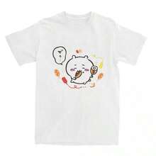 Cool Summer Anime Chiikawas T-Shirt Japan Mniniso Harajuku T-Shirts Short-Sleeve Y2K Fun Tops Summer Cotton Crewneck Oversized Tees - 白色 - 查看 1