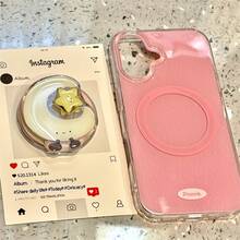 【よく売れる】ピンクのプリーツ付き携帯ケース、回転星月磁気ブラケット付き、i Phone 11 12 13 14 15 16 pro max  air 17 17pro 17promax - ピンク - チェックする 2