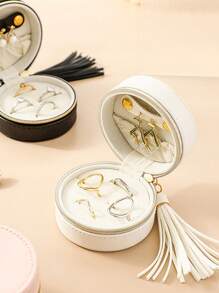 Jewelry Box, Portable Leather Ring, Necklace, Stud Earrings Organizer Storage Case Gift Box