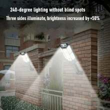 1 pezzo Nuova illuminazione stradale solare da esterno, lampada da parete con sensore di movimento e telecomando, luce da giardino impermeabile