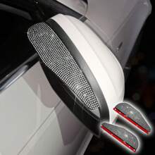 2pcs Side Mirror Visor Rain Guards, Car Rear View Mirror Rain Eyebrows, Bling Crystal Rear View Mirror Rain Visor Guard, Rhinestone Rainproof Car Side Mirror Rain Visor Smoke Cover, Universal, Rearview Mirror Rain Board, Rain Visor, Universal, High-End Look, For Car, Truck, SUV