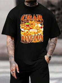 Camiseta de Rangoon de Cangrejo - Deliciosa Comida Asiática, Regalo para Gourmets y Papás - Camiseta de Manga Corta de Wantán Frito - Negro - Ver 1