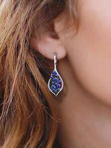 1 Đôi bông tai dáng dài đính đá Cubic Zirconia xinh xắn dành cho nữ, thích hợp làm quà tặng đám cưới, lễ đính hôn, tiệc tùng hoặc ngày Valentine. - 6 # - Xem 4