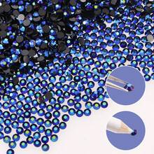 500pcs/1000pcs Resin DIY Jelly Rhinestones Flat Back Small Round Rhinestones Mini Decorative Accessories For Phone Case, Cup, Shoes, Boots, Clothing, Handmade DIY Idol Support Fan, Name Tag - Royal Blue - View 6