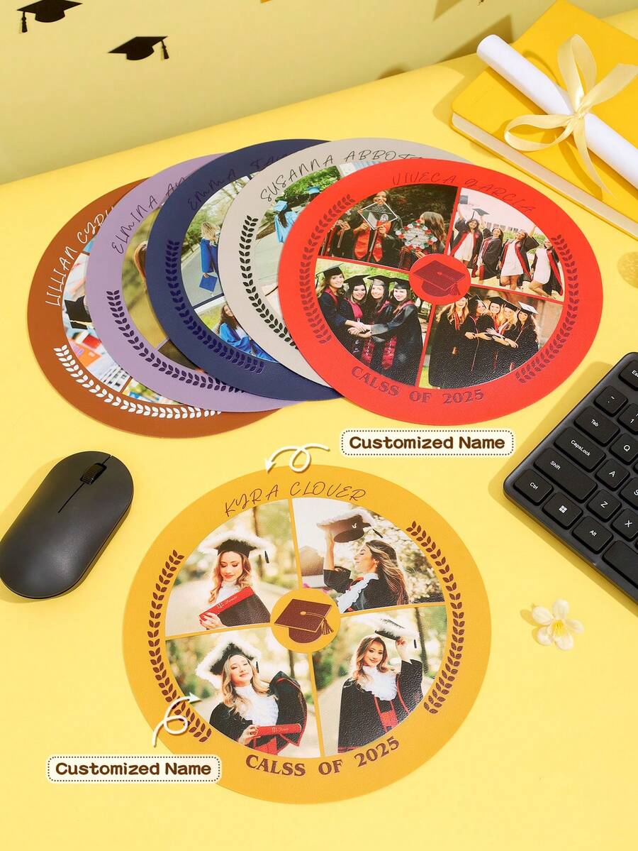 Personalized Graduation Mouse Pad, Unique Graduation Gift Customized Mouse Pad, Photo Mouse Pad Gift Suitable For Boyfriend And Girlfriend, Desk Accessories. School Supplies,Back To School - Multicolor - View 1