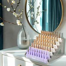 Caja de almacenamiento para esmalte de uñas, organizador de maquillaje, almacenamiento de cosméticos transparente y de fácil montaje en capas - 7 - Ver 10