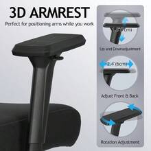 Office Desk Chair Ergonomic Swivel Chair With Adjustable Headrest And Lumbar Support High Back Mesh Computer Chair With 130 Rocking Lock For Home Office Black - Black - View 4