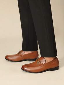 Men's Horsebit Loafers Patent Leather Classic Driving Moccasins For Business & Casual Slip-On,A Half To A Full Size Up To Accommodate Wider Feet - Brown - View 5