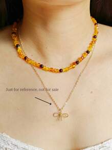 Collar corto de cuentas irregulares de ámbar báltico natural, piedra vintage de gema, accesorio que proporciona calma y paz, resina fosilizada, regalo para ella en aniversario o cumpleaños