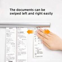 1 PC Non-Perforated Aluminum Alloy Sliding Ticket Holder, Restaurant Order Holder, Kitchen Order Holder, Office File Folder, Memo Storage, Invoice Holder, Wall-Mounted Takeout Receipt Organizing Rack, Suitable For Takeout, Waiter's Bill Holder, Restaurant, Kitchen And Food Truck Bill Holder.