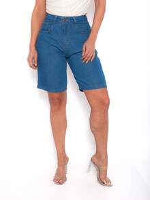 Women's Jorts Bermuda Shorts In Twill - Rửa trung bình - Xem 2