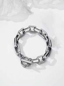Pulsera cubana de eslabones gruesos de acero de titanio con diseño minimalista, collar de cadena gruesa de estilo hip-hop unisex de alta gama para uso diario