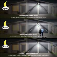 1/2/3/4 Pcs Solar Outdoor Lights 2500LM 210 Led Security Lights With Remote Control, Ip65 Waterproof,3 Heads Motion Sensor Lights,1400 Mah,270° Wide Angle Flood Wall Lights With 3 Modes,For Garden Patio Garage Yard Entryways,Mother'S Day Gift - 3 PCS - 查看 6