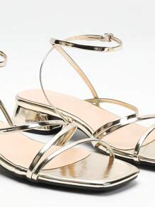 Wide Fit Women's Summer New Strap Open Toe Vacation Sandals, Elegant Party Mid Heel Sandals, 2025 New Arrivals