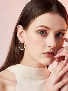 Milacolato Non Pierced Hoop Earrings For Women Clip On Hoop Earrings Silver Gold Rose Gold Spring Hoop Earrings Set Small To Big Hoop Fake Earrings Jewellery 20-60cm - Multicolor - View 8