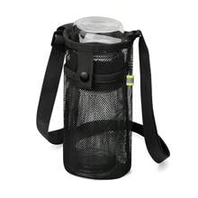 Poche en maille pour bouteille d'eau et téléphone portable. Sac de rangement portable pour tasse d'eau. Porte-bouteille d'eau avec sangle d'épaule réglable - Parfait pour la plage, l'extérieur, le sport, la randonnée, l'escalade, les accessoires de camping. Sacs essentiels de voyage, sacs de plage, sacs fourre-tout, sacs de maquillage, sacs de voyage d'été