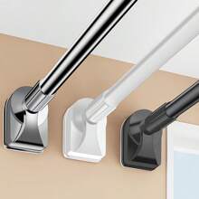 Adjustable Tension Rod - Made Of Stainless Steel With Plastic End Tips, Easy To Install Without Drilling, Suitable For Shower Curtains, Window Curtains, Door Curtains, Clothing Storage And Balcony Drying. Available In Silver, Black, White And Gray Colors.