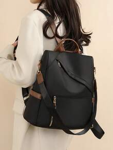 Women's Anti-Theft Casual Nylon Backpack, Multi-Functional Fashion Everyday Bag, Multi-Pocket Lightweight Travel Bag, Large Capacity Minimalist Bookbag, Convenient Backpack Suitable For Students, Nurses, Teachers, Business Professionals, Travel, Commuting, Shopping, Office, Dating, Hiking, Training, Work And More. Also An Ideal Birthday Or Holiday Gift. - Multicolor - View 6