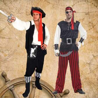 Disfraz de Capitán Jack de Piratas del Caribe, conjunto de vestuario de pirata para hombre apto para baile de disfraces, evento callejero