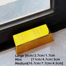 1 pièce Barre d'or factice Brique dorée créative Lingot d'or creux simulé Accessoire de film Cadeau de plaisanterie original Élément décoratif pour fête Jouet