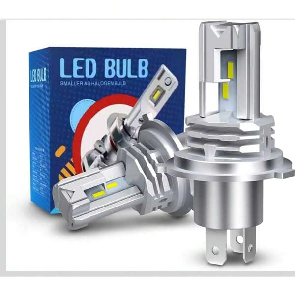 H4 LED Headlight, New Standard Vehicle Inspection Compliant, Hi/Lo Switching, Headlight For Cars And Motorcycles, Fanless, 12000lm, DC12V/24V Compatible, Compatible With Hybrid And EV Vehicles, High Brightness Headlight, 6500K, White, Long Life, High Speed Rotating Cooling Fan, Integrated LED Bulb, 2 Pieces