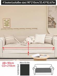 1 件四季沙发垫套，现代简约防滑沙发座椅保护套，可机洗防尘沙发套，柔软防褪色，适用于卧室、办公室、客厅、L 型和 1/2/3/4 座沙发