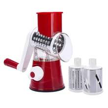 NetHong 3-In-1 Rotary Food Slicer Chopper Cheese Grater Fruit Vegetable Shredder Cutter - Red - View 5
