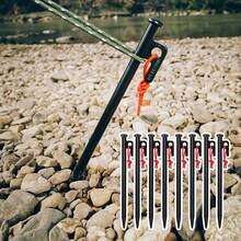 HIKEMAN Extra Strong Tent Stakes 8 Pack, Tent Stake+Storage Bag, - Tent Stakes Heavy Steel Stakes For Ground With Carrying Pouch For Hard Ground Sandy Gravel Outdoor Travelling Hiking, Heavy Duty Tent Stakes With Storage Pouch, Forged Steel Metal Stake For Tent Used On Rocky Place, Grassland - Multicolor - View 10