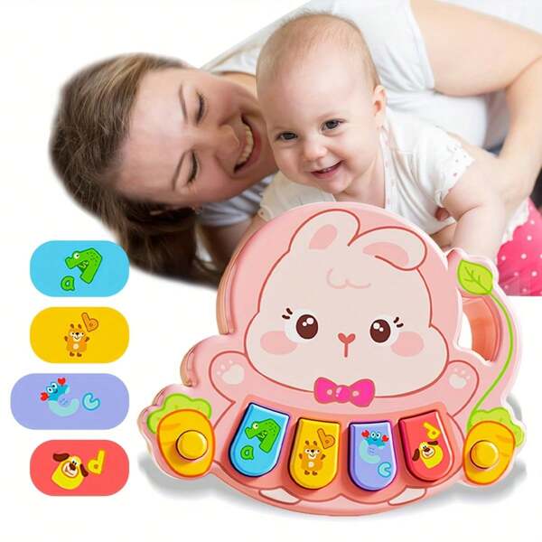 Baby Music Piano, Bunny Finger Piano, Sensory Music Toys, Early Development Learning Educational Instruments, Music Enlightenment Toys, Piano Keyboard Toys, To Improve The Flexibility Of Baby Fingers, Random Color