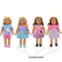 Vêtements de poupée avec motif animal mignon convenant aux poupées nouveau-nées de 13 à 18 pouces, accessoires de poupée nouveau-née de 43 cm, cadeaux de fête et d'anniversaire, poupée non incluse