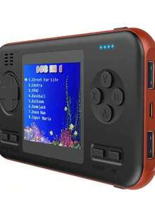 POWER BANK CONSOLE Mobile Power Game Players Handheld 2 In 1 Creative Retro Nostalgic Game Console 416 Games For Power Bank Gift Accessories - Orange - View 3